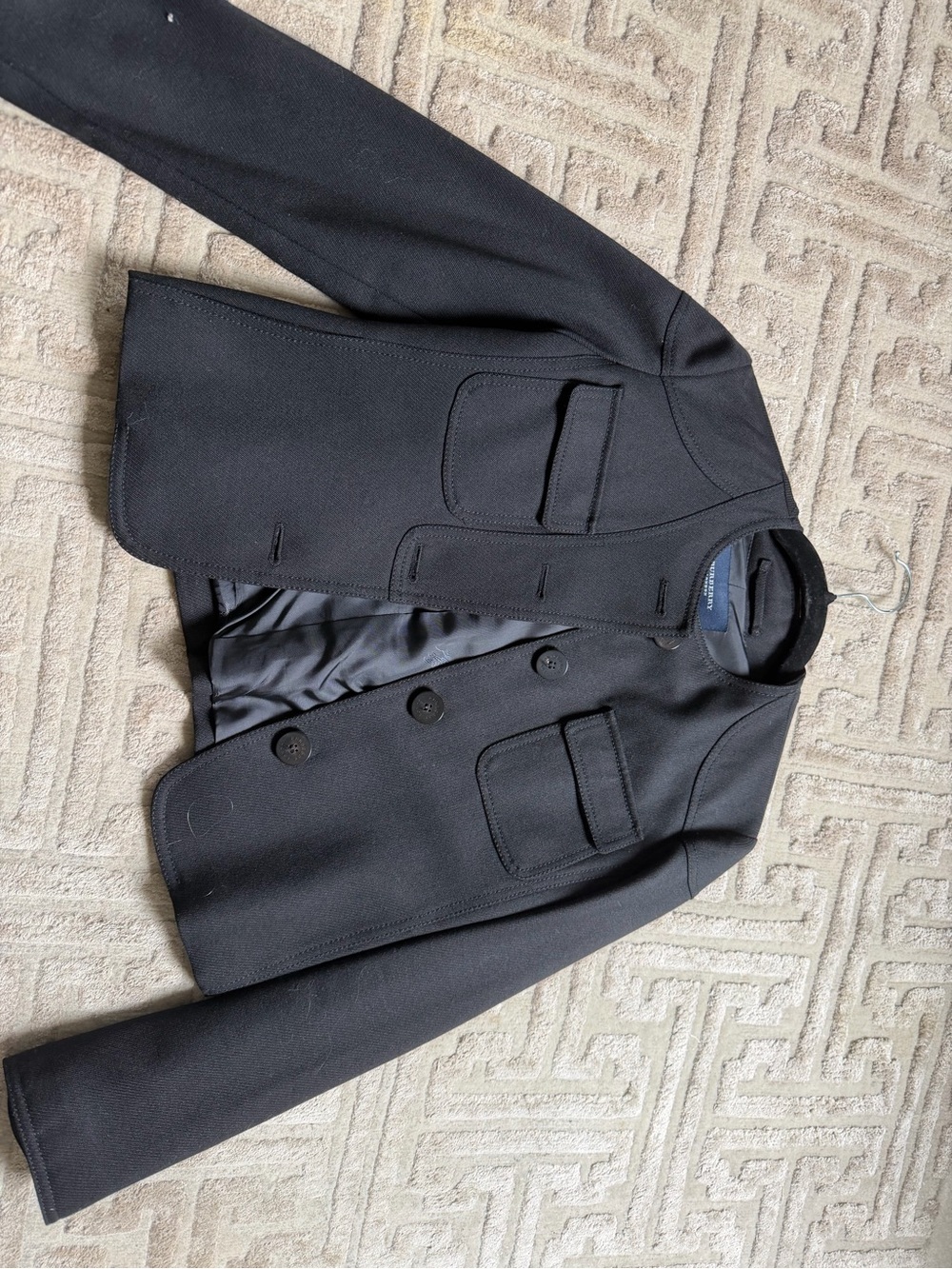 Burberry Women's Black Cropped Button Front Blazer Jacket - Picture 4 of 8